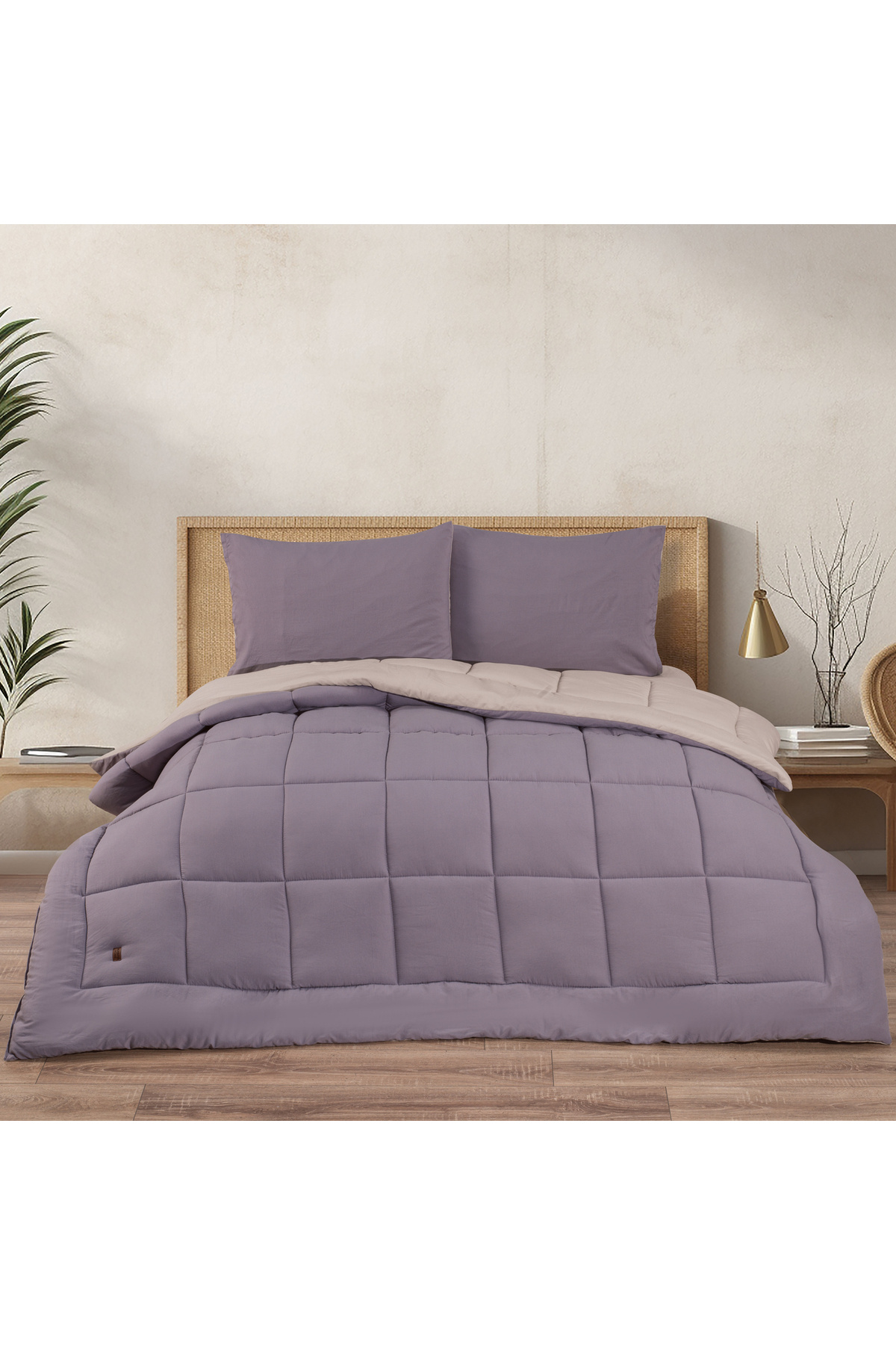Schafer Home Softy Comfort Yorgan Seti 4 Parça-Bej/Mor