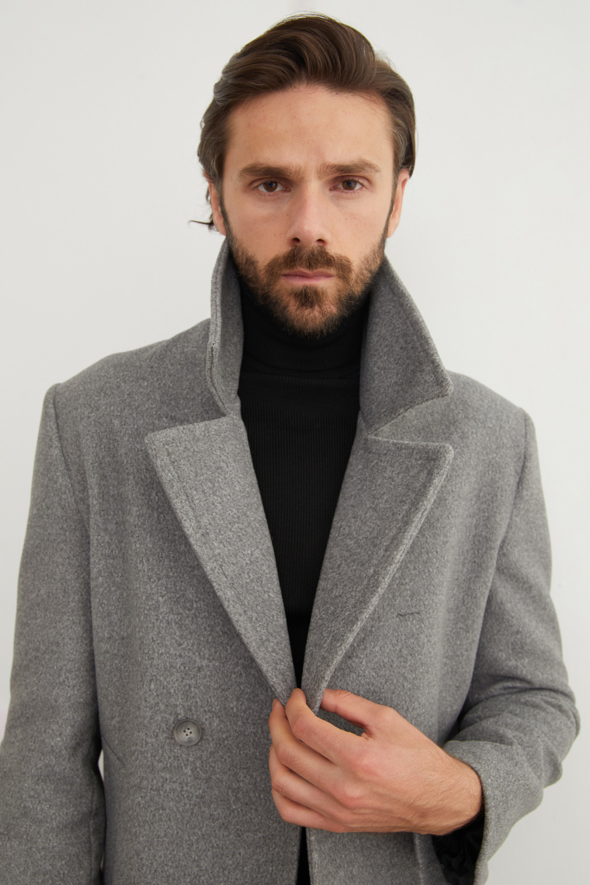 فولامودا کاپشن کشمیری یقه دو دکمه‌ای