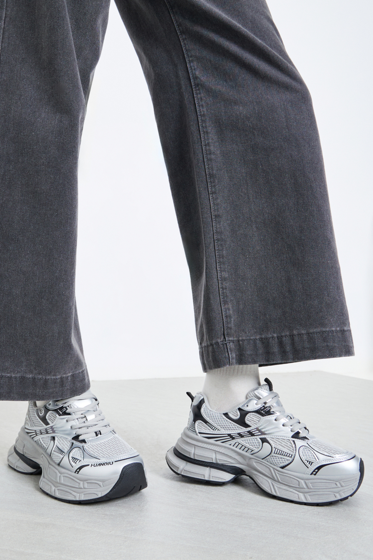 Styli Women Textured Chunky Sneakers