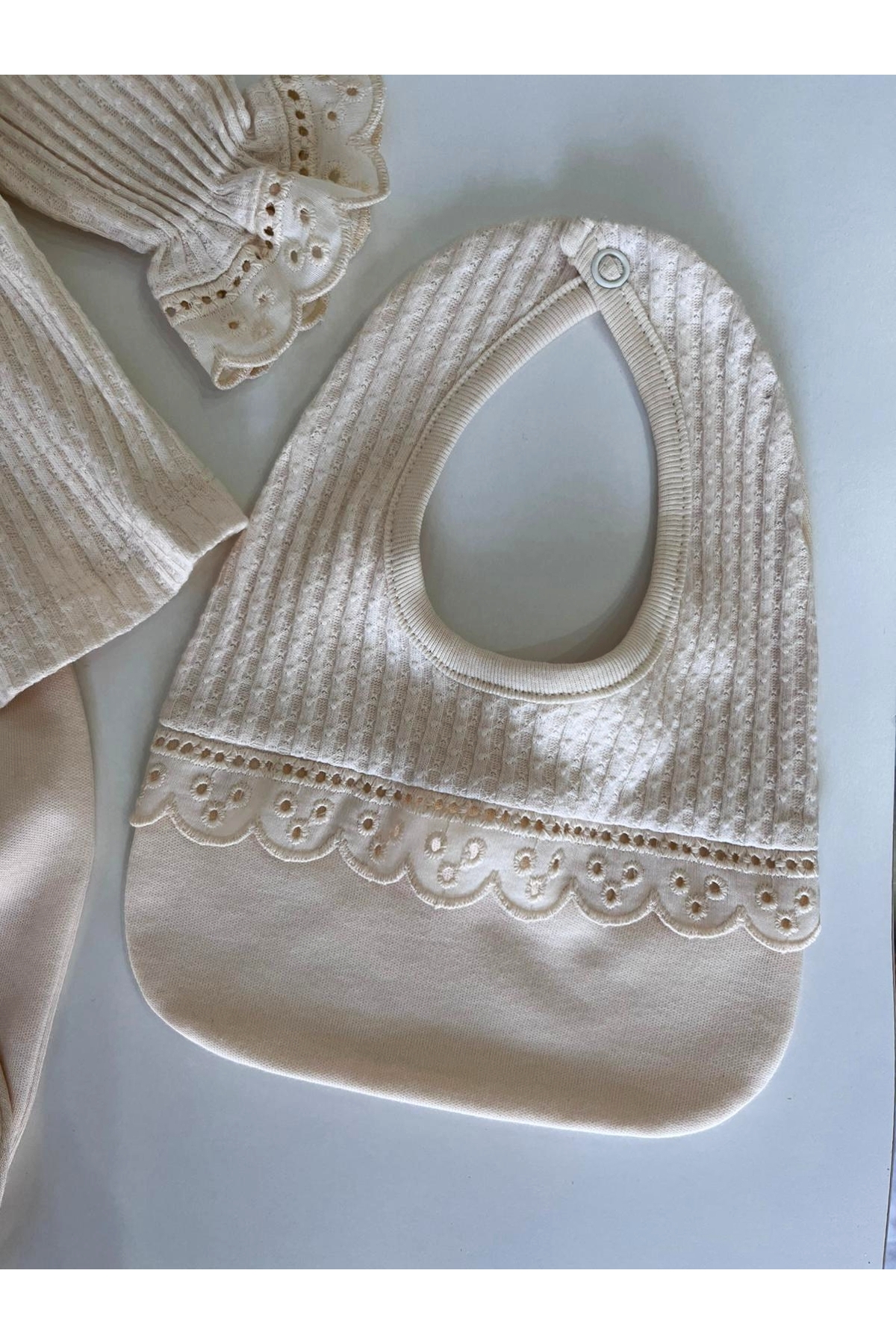 GizaKids %100 Pamuk Kız Bebek Yenidoğan 5 Parça Hastane Çıkışı / Zıbın Set / Mevlit fotoğrafı 4 (önizleme)