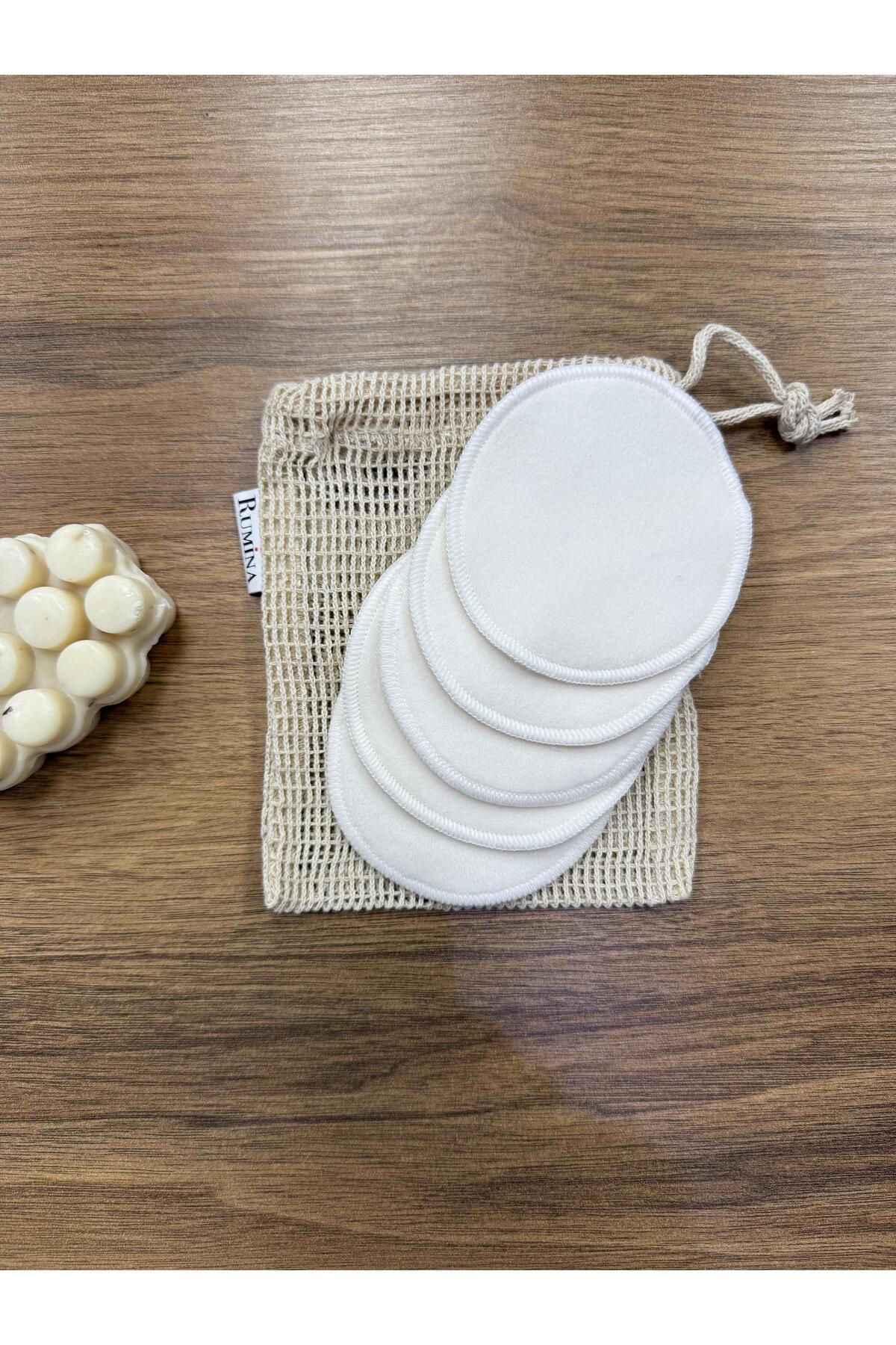 Alvero Veluna 5 Adet Yıkanabilir Makyaj Temizleme Pedi ve Kese