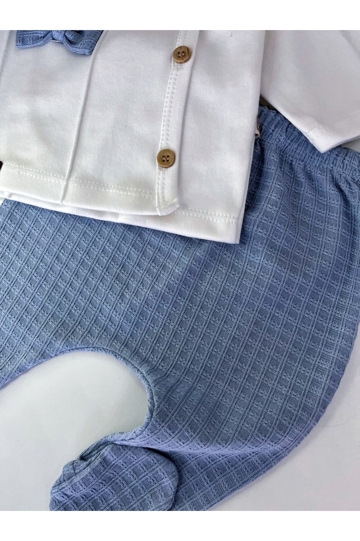 GizaKids %100 Pamuk Erkek Bebek Yenidoğan 5 Parça Hastane Çıkışı Set fotoğrafı 5 (önizleme)