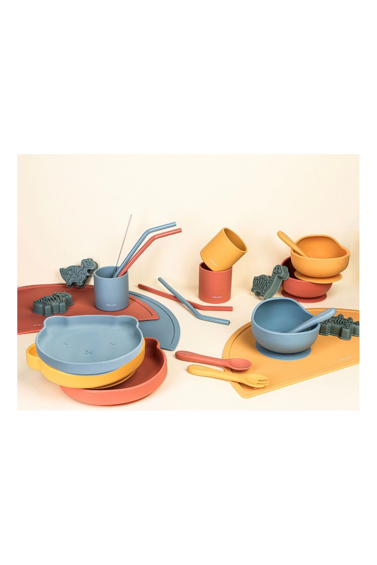 Porland Fancy Tabana Yapışan Mavi Bebek Mama Tabağı 2'li 16 cm fotoğrafı 3 (önizleme)