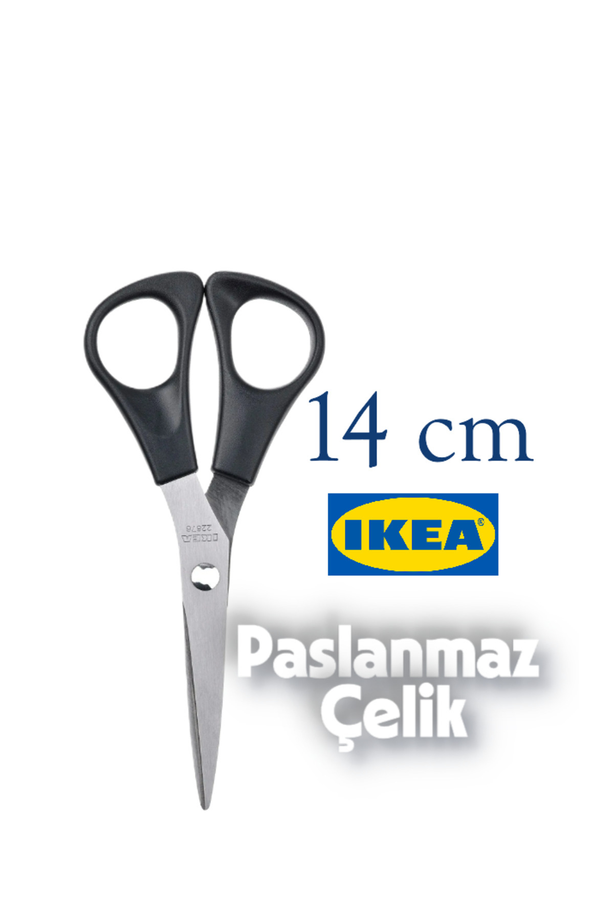IKEA MANÖGA Kağıt Makası | Okul Gereçleri, Siyah, 14 cm Paslanmaz Çelik