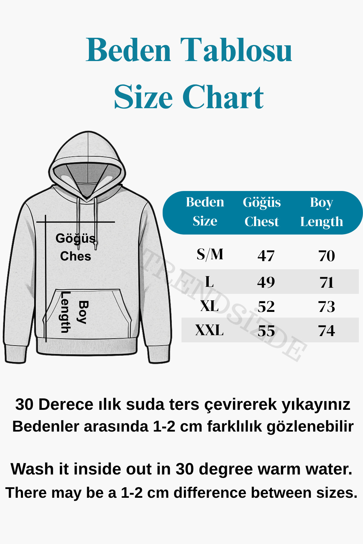 Trend Sizde  Unisex Siyah Ve Gri Renk 2 Li Fermuar Kapüşonlu Sweatshirt - Görsel 6