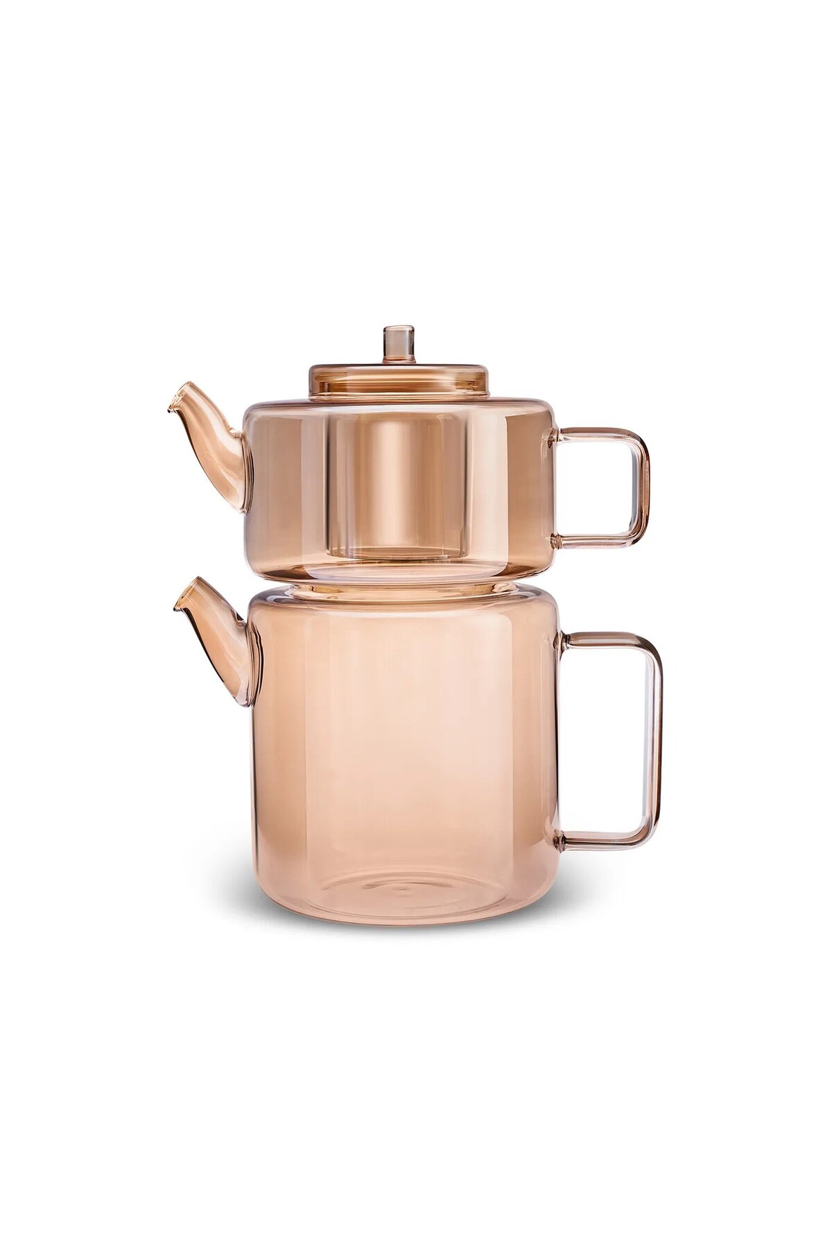 Karaca Flache Borosilikatglas Teekanne Amber