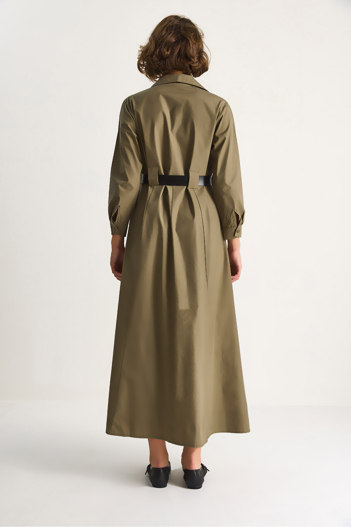 Bianco Lucci  Kadın Düğme Kapamalı Cep Detaylı Kemerli Gömlek Elbise 60284073 - Görsel 8