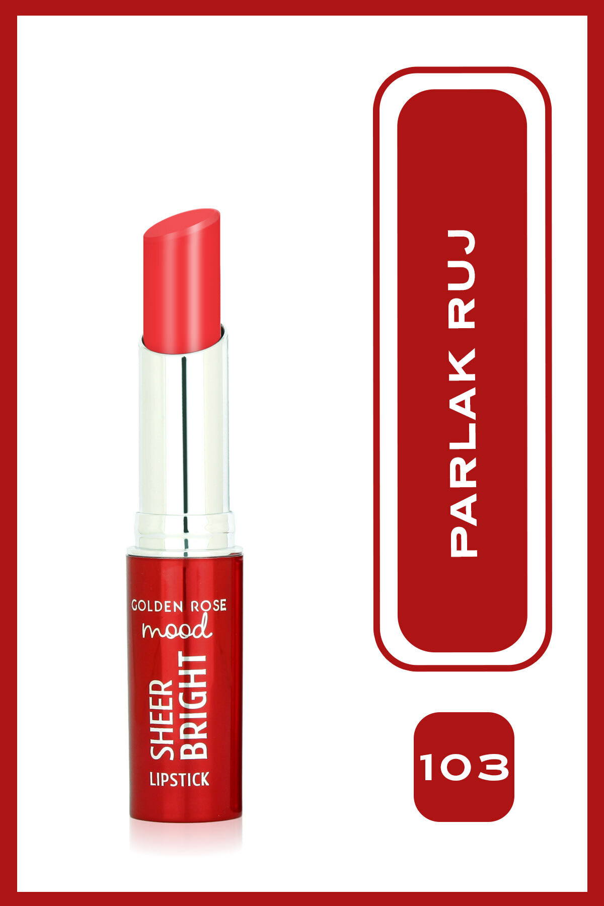 Golden Rose Mood Sheer Parlak Ruj No:103 Coral Red