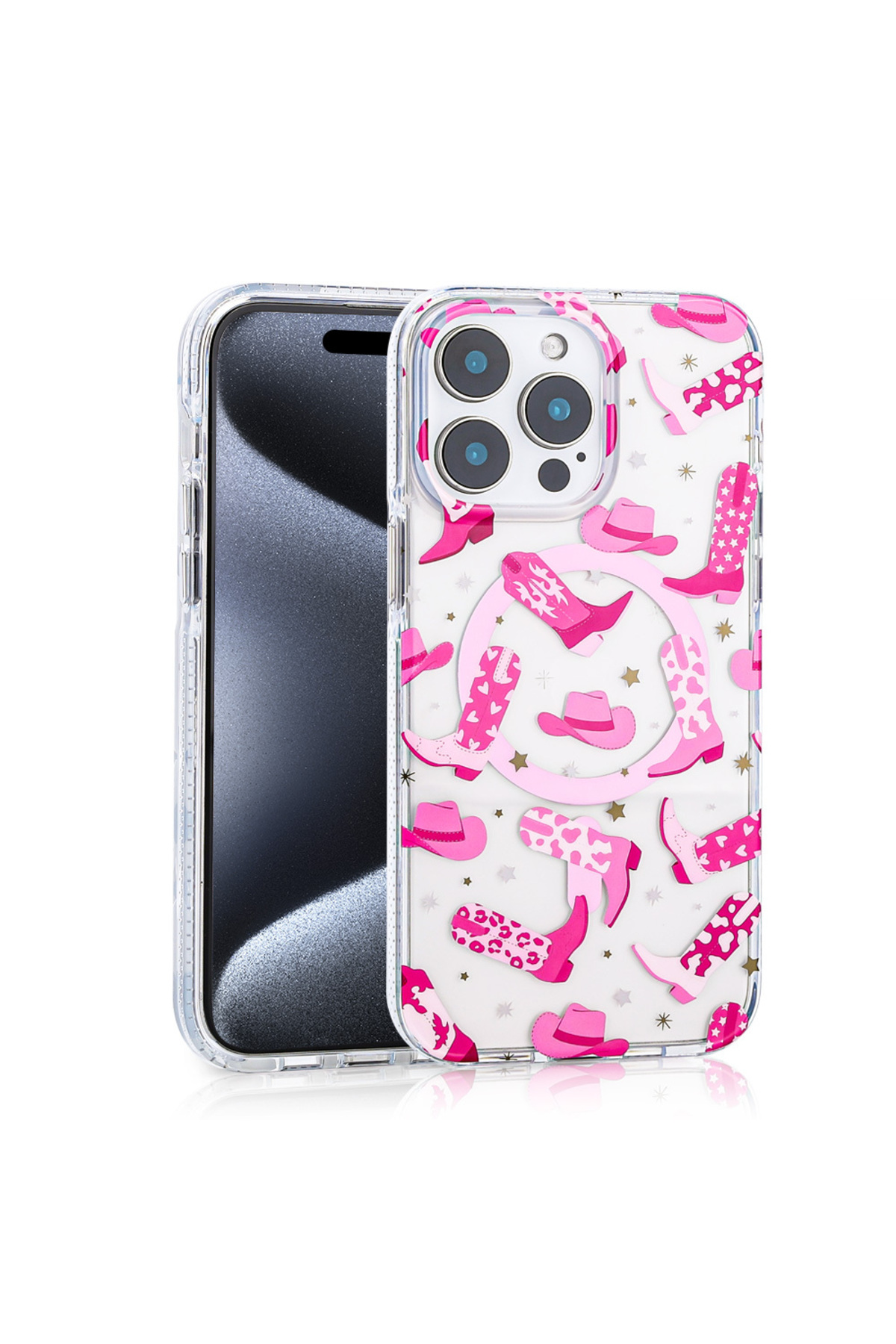 iPhone 16 Pro Uyumlu Kılıf Magsafe Şarj Özellikli TKDW Stilo Kapak-Pembe