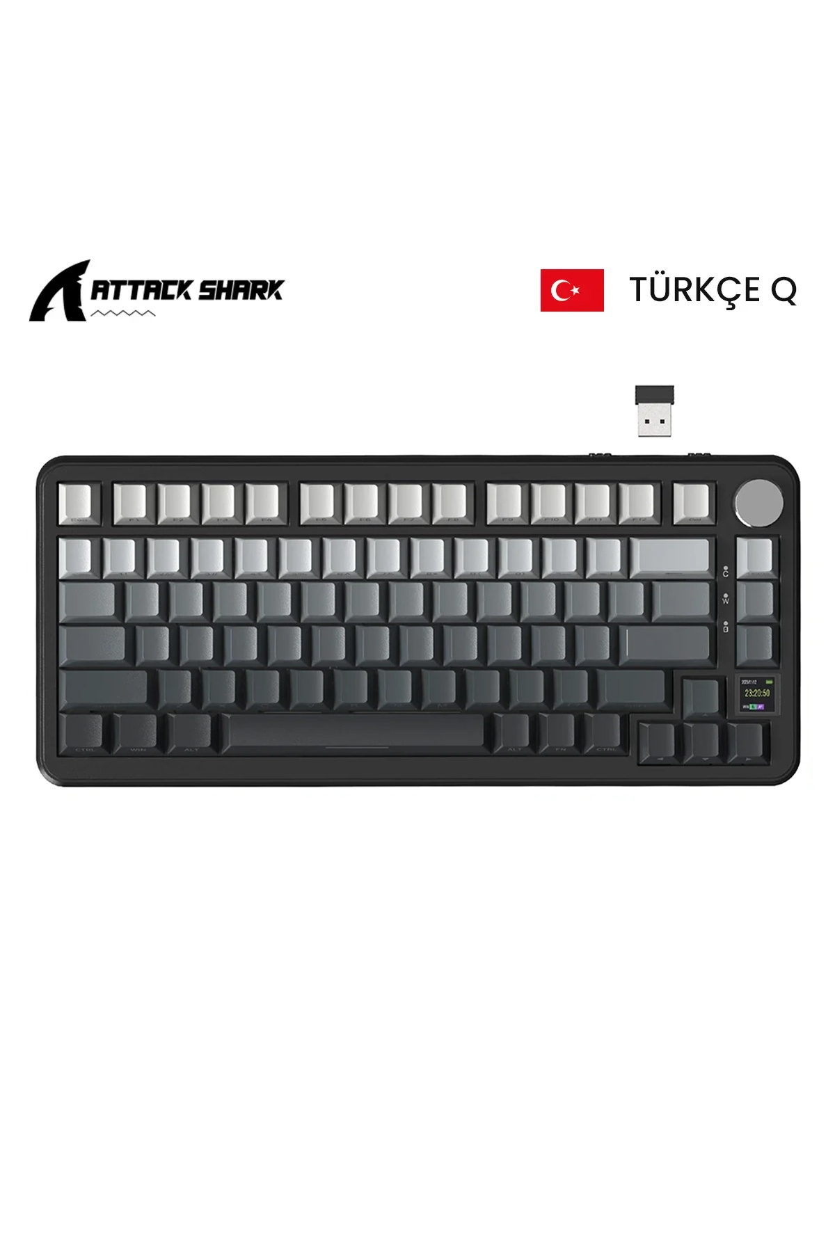 Meyer Gaming Attack Shark X85 PRO 2.4G Wireles/Bluetooth/USBC TriMode Gasket Kablosuz RGB Mekanik Klavye TÜRKÇE Q