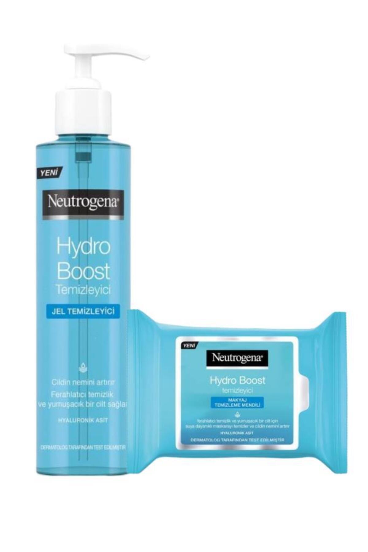 Neutrogena Hydro Boost Water Jel Yüz Temizleyici 200ml+Neutrogena Hydro Boost Makyaj Temizleme Mendi