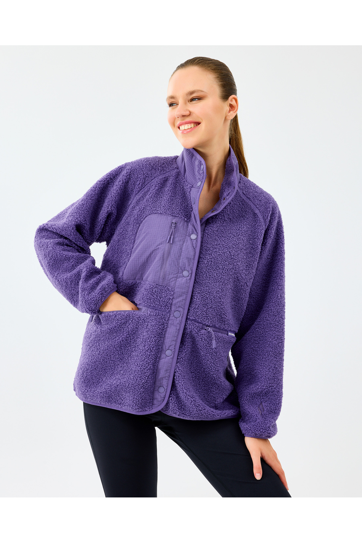 Skechers  W Woven Detailed Pull Over Sherpa Kadın Mor Mont S2520218-0277 - Görsel 2