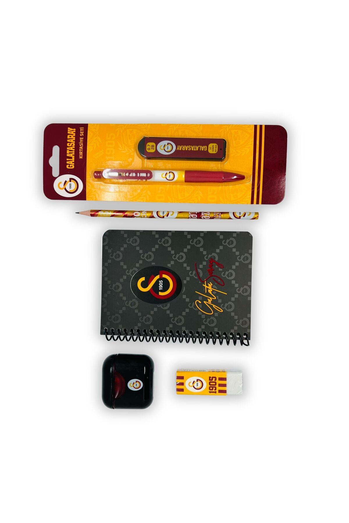 BAK GEL AL Galatasaray Lisanslı Kırtasiye Seti – GS Taraftar Öğrenci Okul Seti, Sarı Kırmızı Hediye Set 3