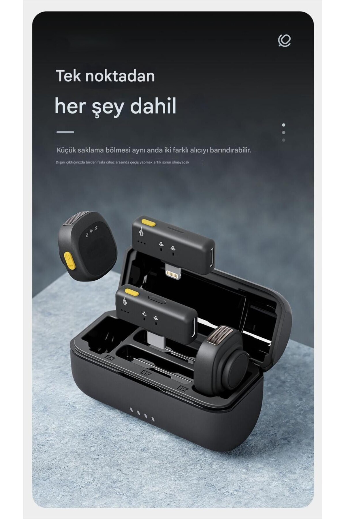 MATECHNO Kablosuz İkili Yaka Yayın Mikrofonu | Profesyonel - Şarj Kutulu | Yankı & Müzik Modu | Uzun Pil Ömrü