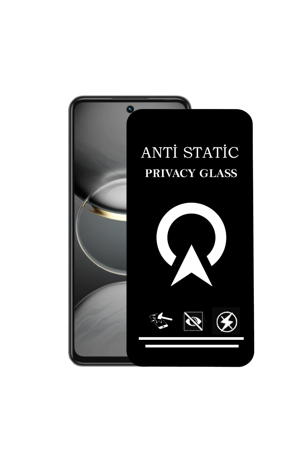 Tecno Spark 30 ile Uyumlu Tam Kaplayan Anti Statik Görünmez Safir Ekran Koruyucu Hayalet Cam