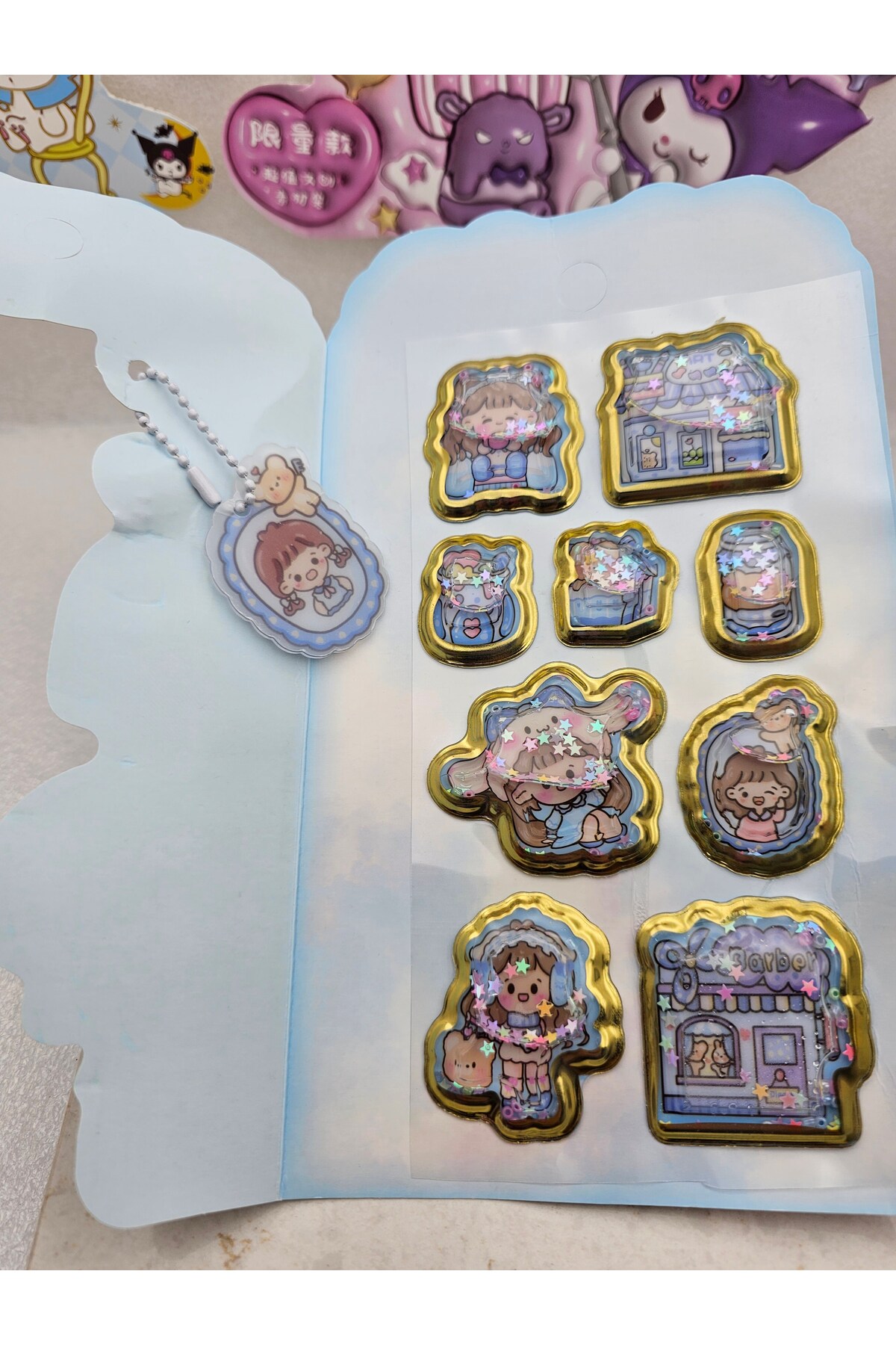 Meyra Accessories sanrio kawaii sticker içi sulu sevimli kaliteli sticker okul öncesi öğrenci hediyesi fotoğrafı 2 (önizleme)