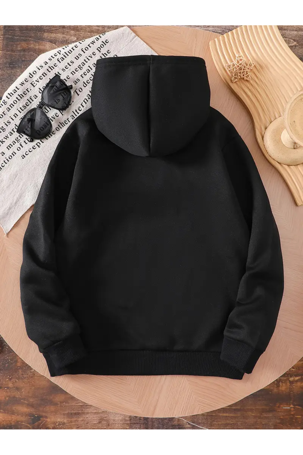 LOUİSA Kız Çocuk Siyah Kapşonlu Aloha Palmiye Baskılı Sweatshirt fotoğrafı 2 (önizleme)