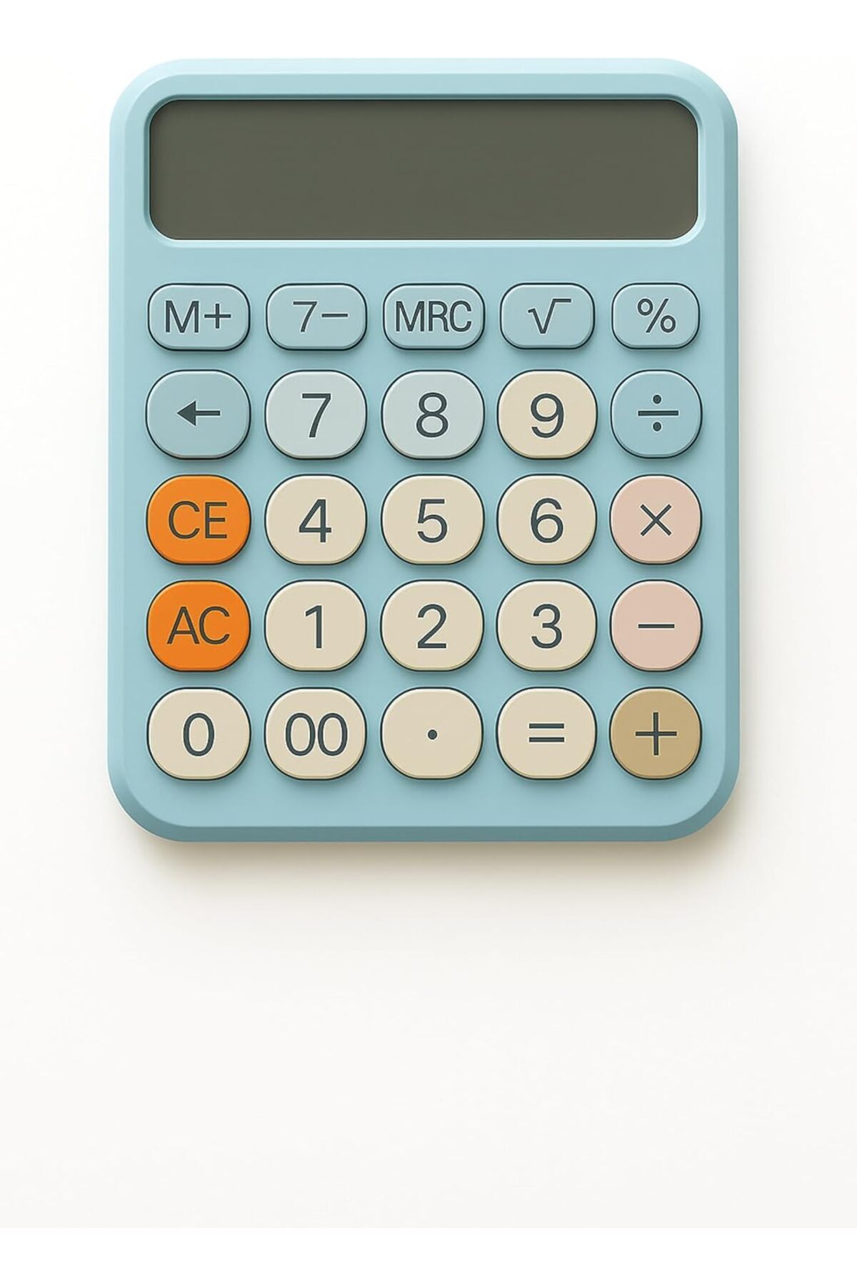 STOREMAX 12 Haneli Renkli Hesap Makinesi Pinterest Tarzı Yuvarlak Tuşlu Beyaz Masaüstü Hesap Makinesi 4 Fonks