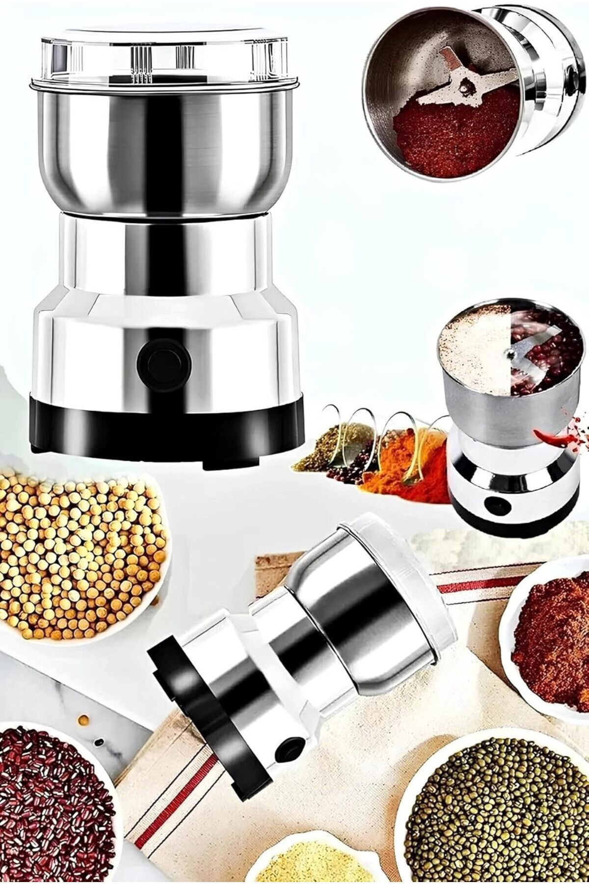 STOREMAX Kahve Öğütücü Metal Bıçaklı Un Tahıl Fındık Pirinç Öğütücü Çok Fonksiyonlu 200W 1190698