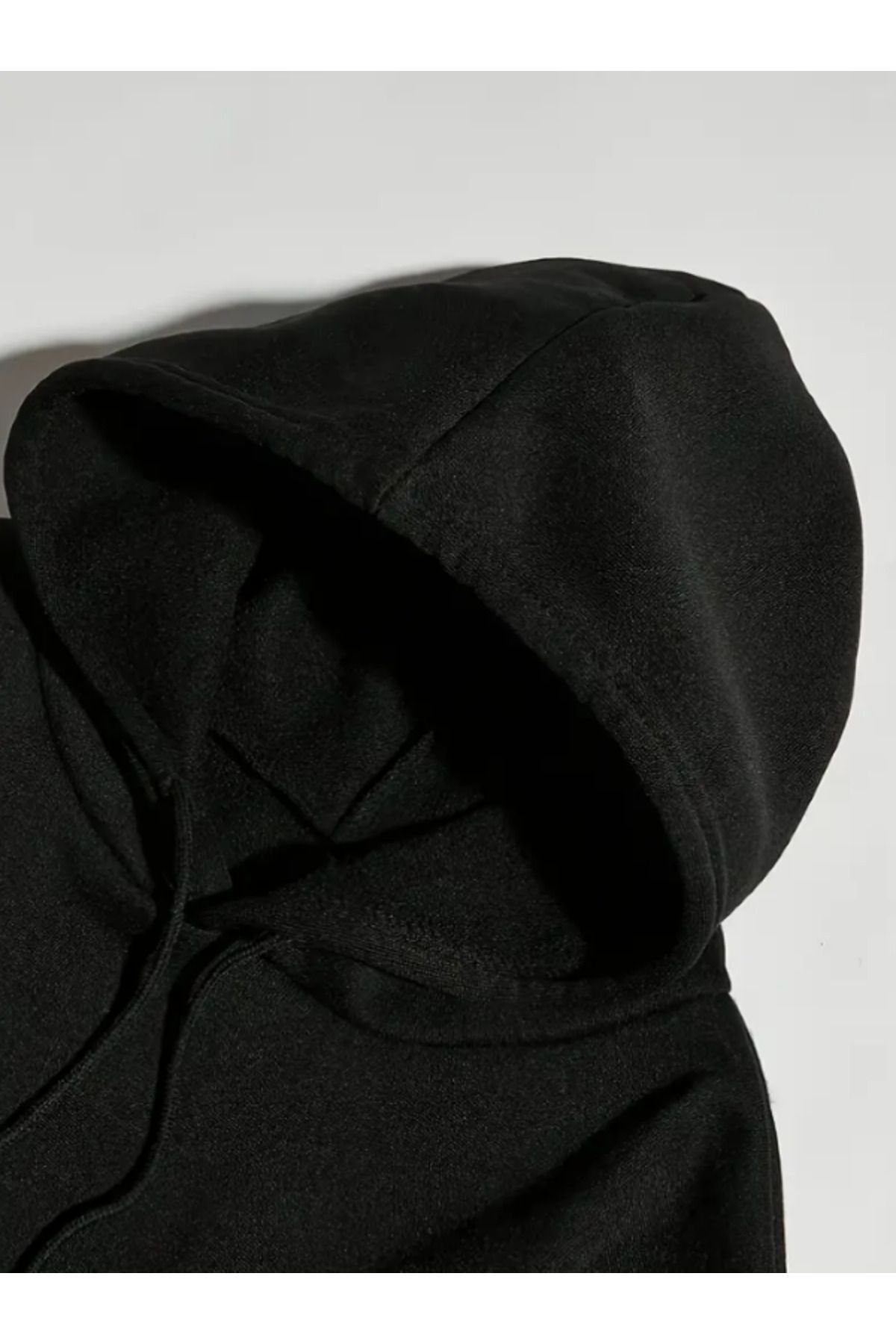 Kapüşonlu Trpstr Baskılı Oversize Kadın/Erkek Unisex Kışlık 3 İplik Eşofman Takımı — مشکی tkmdhjıfgnhfh — تصویر 3 از 5