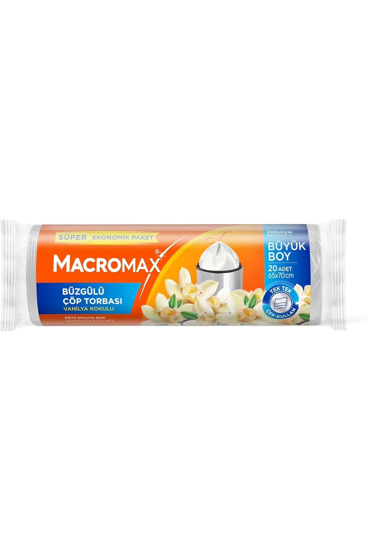 STOREMAX Büzgülü Çöp Torbası Büyük Boy (65x70cm) Vanilya Kokulu 20 Adet Süper Ekonomik Paket 1157054