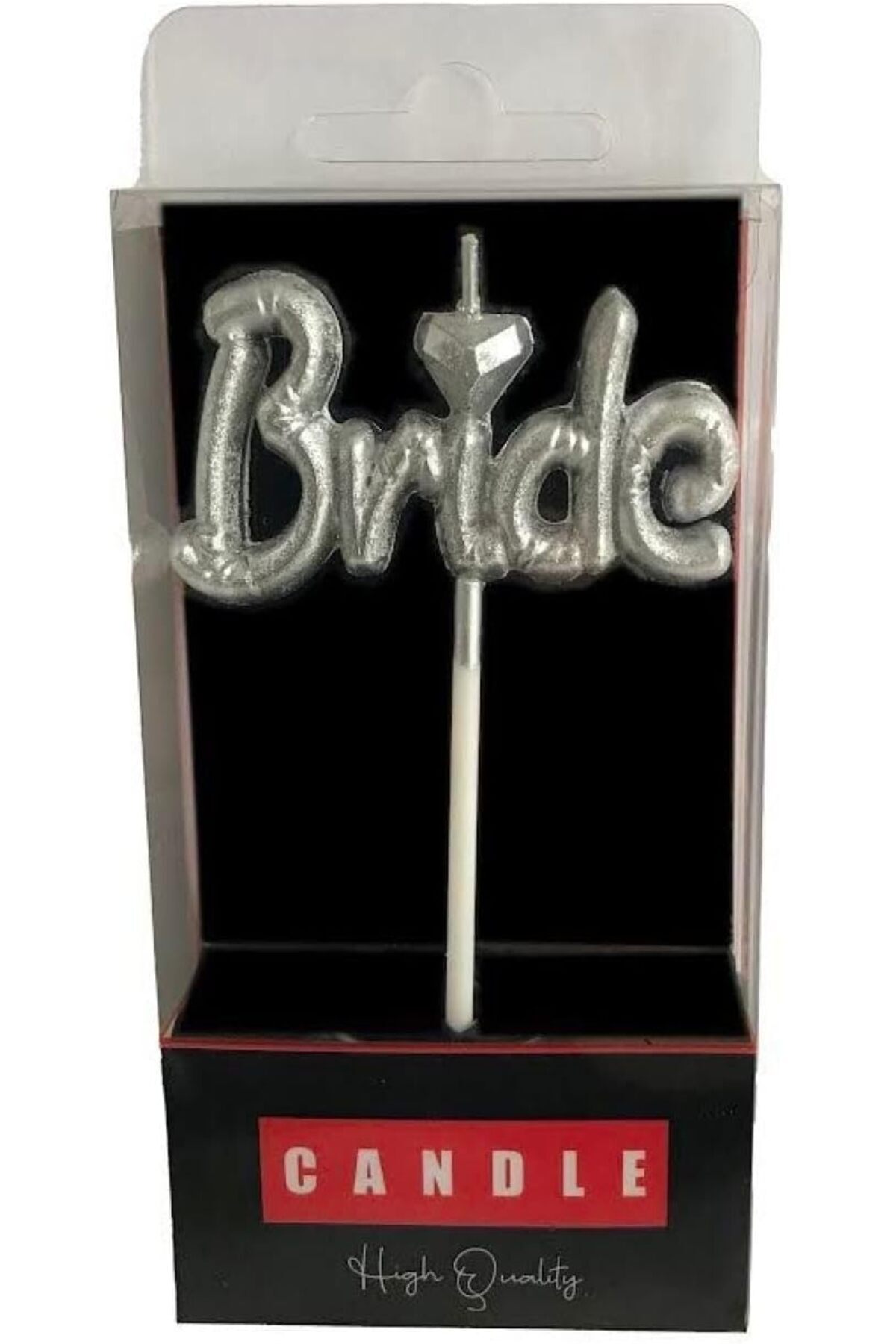 STOREMAX Yazılı Folyo Balon Şekilli Gümüş Mum mum1002-9 1190698