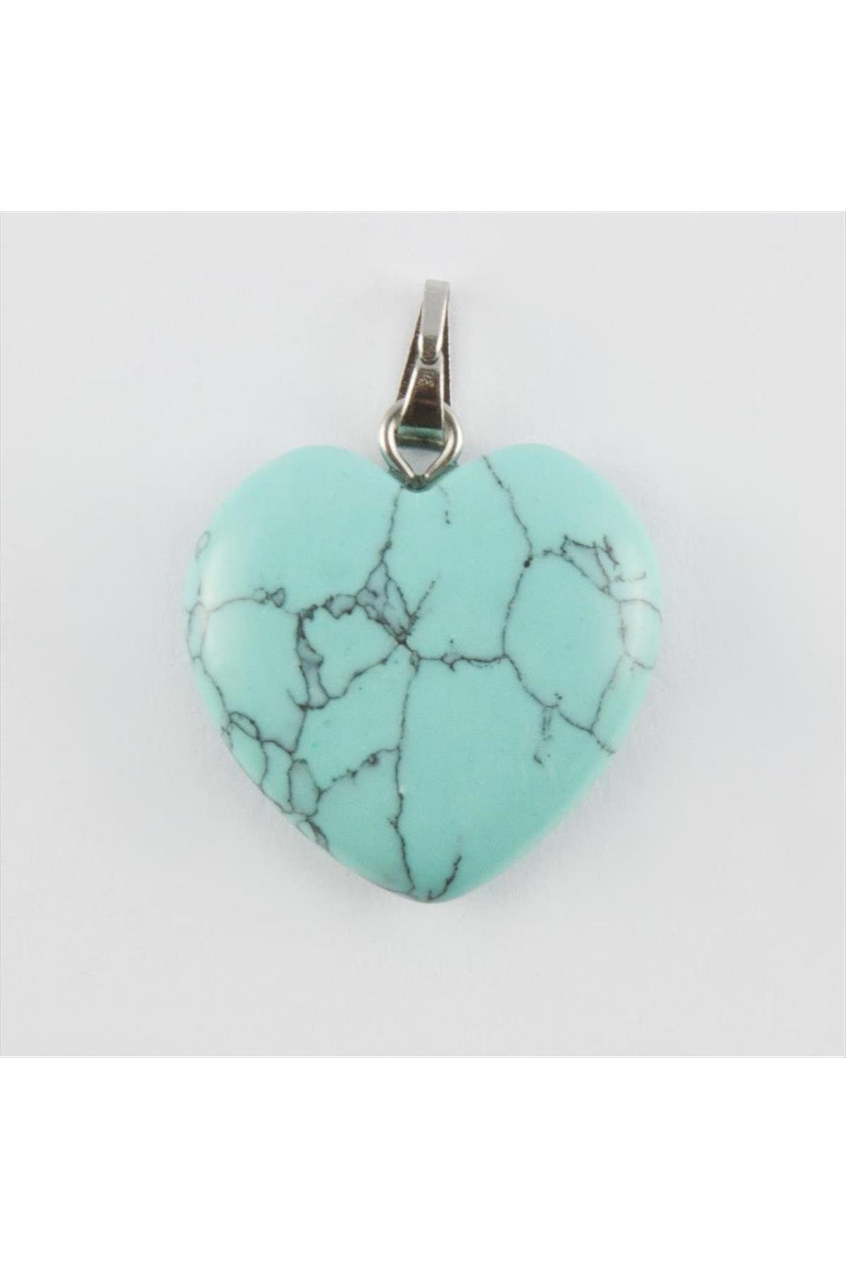 fantastik store 2 cm Kalp Figürü Turkuaz Doğaltaş