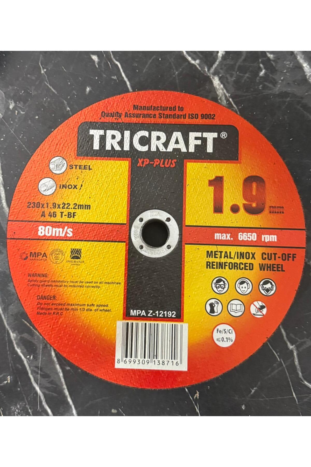 Tricraft 230x1.9x22x2 metal kesici kesme taşı