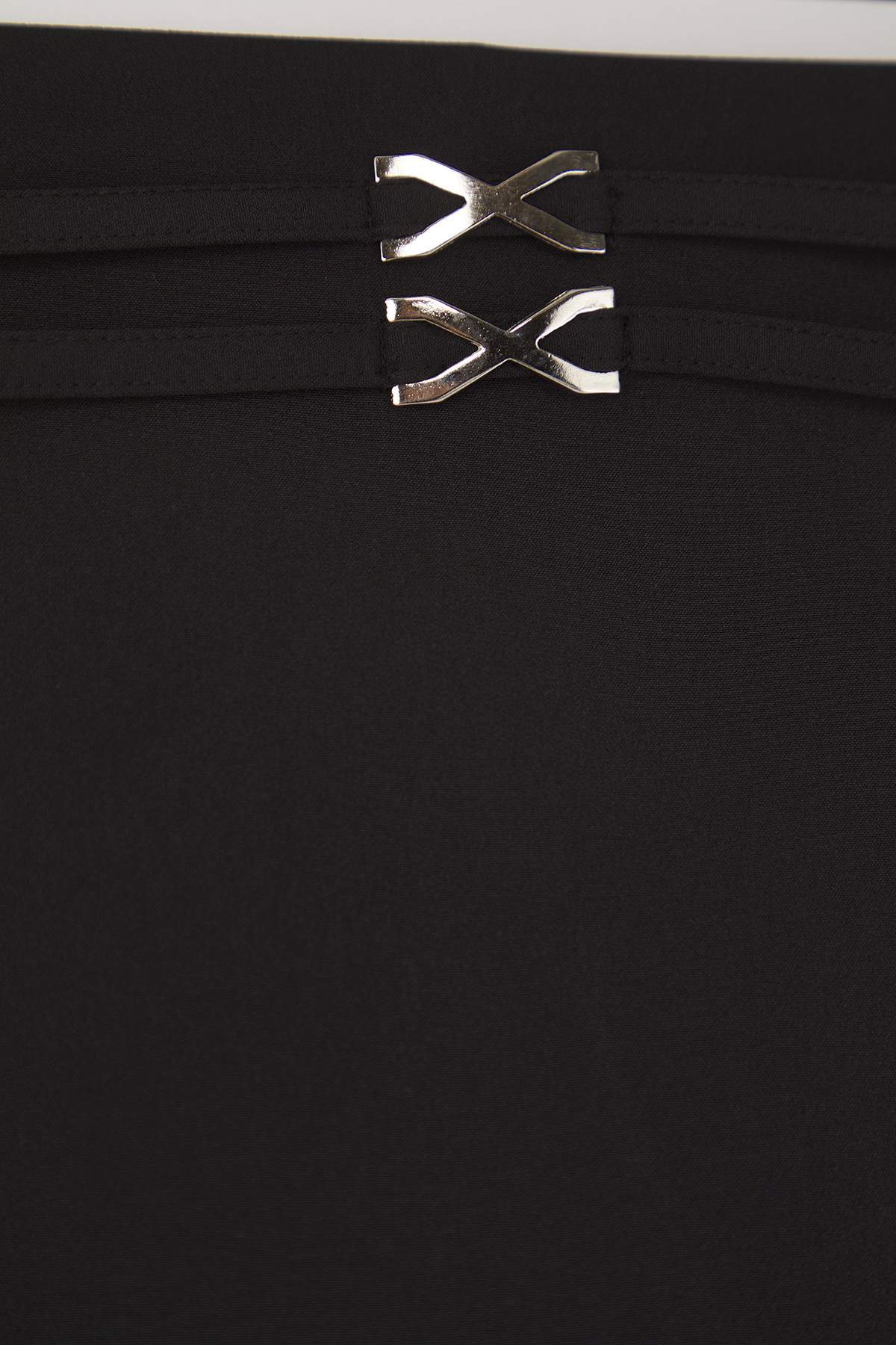 Trendyolmilla  Siyah Kemer Detaylı Mini Dokuma Büyük Beden Şort Etek TBBAW26AZ00013 - Görsel 7