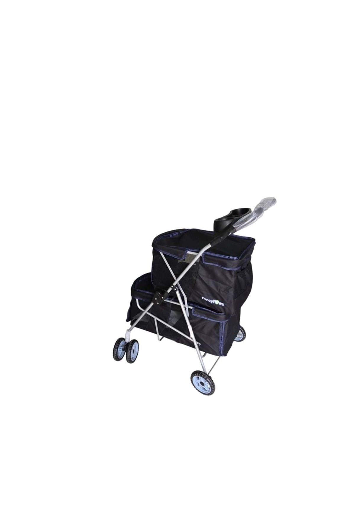 Fancy Paws KEDİ & KÖPEK TAŞIMA ARABASI SİYAH 2 KATLI TWİNS