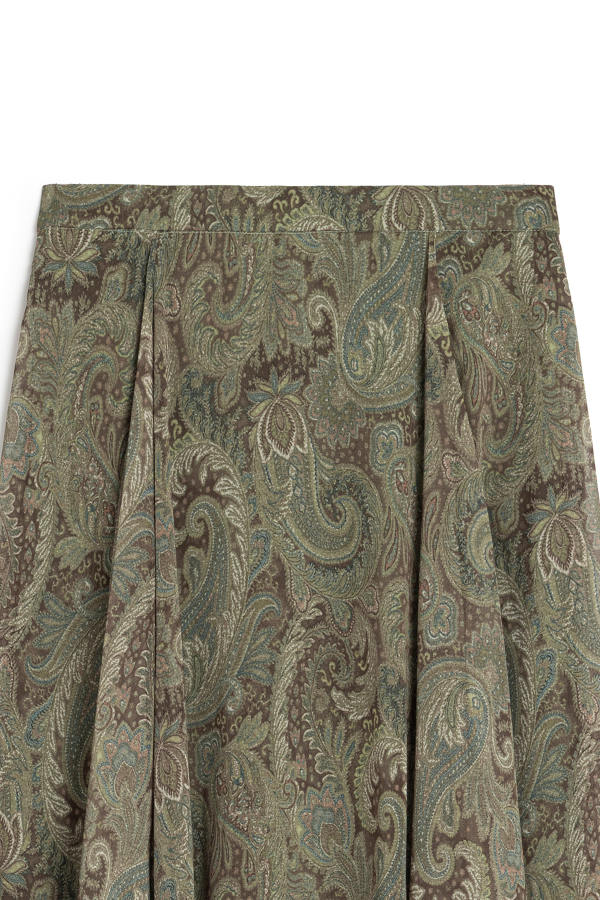 praye  Etnik Desenli Şifon Etek Yeşil - Görsel 4