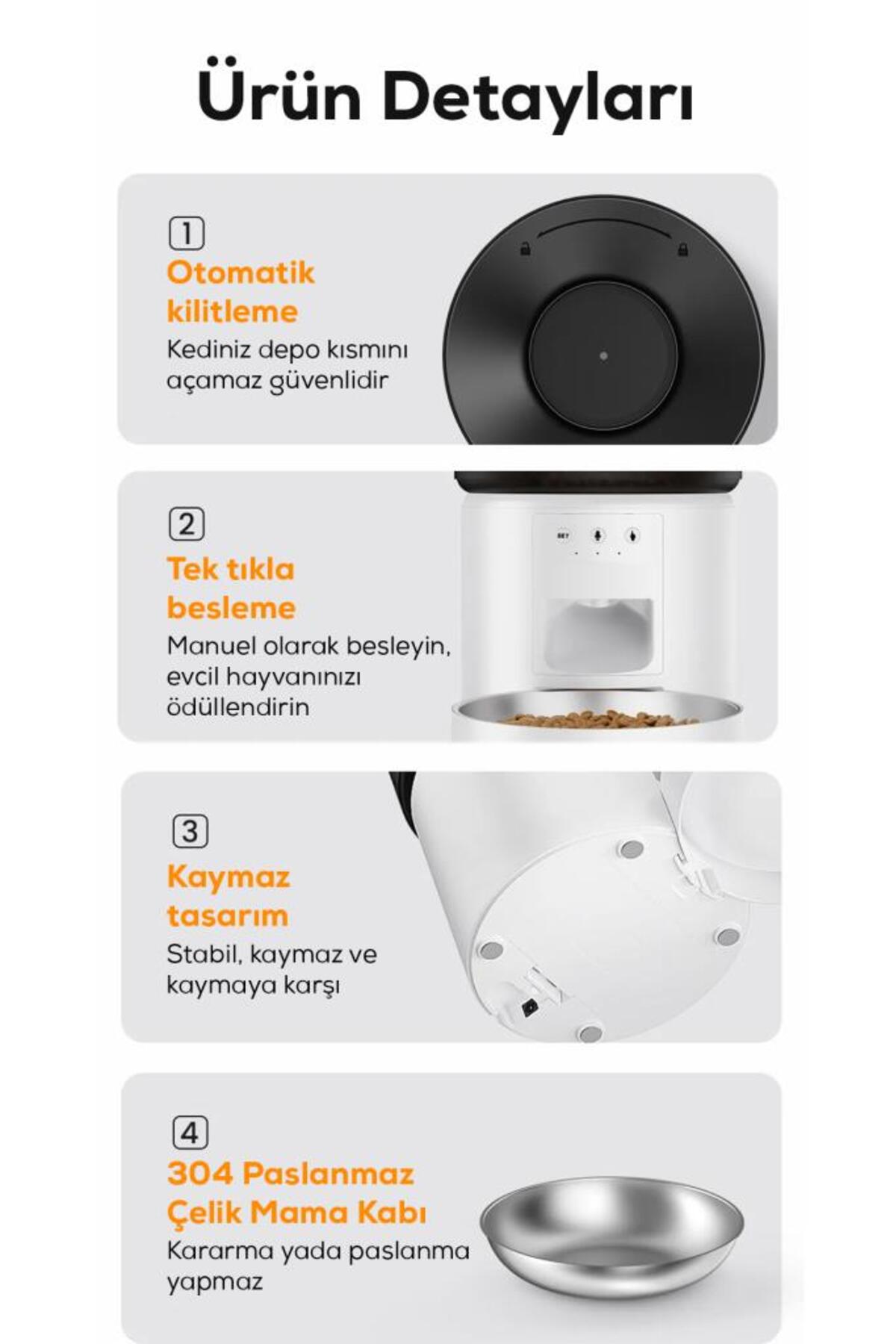DEMPOWER Uzaktan Bağlantılı Otomatik Evcil Hayvan Mama Makinesi fotoğrafı 4 (önizleme)
