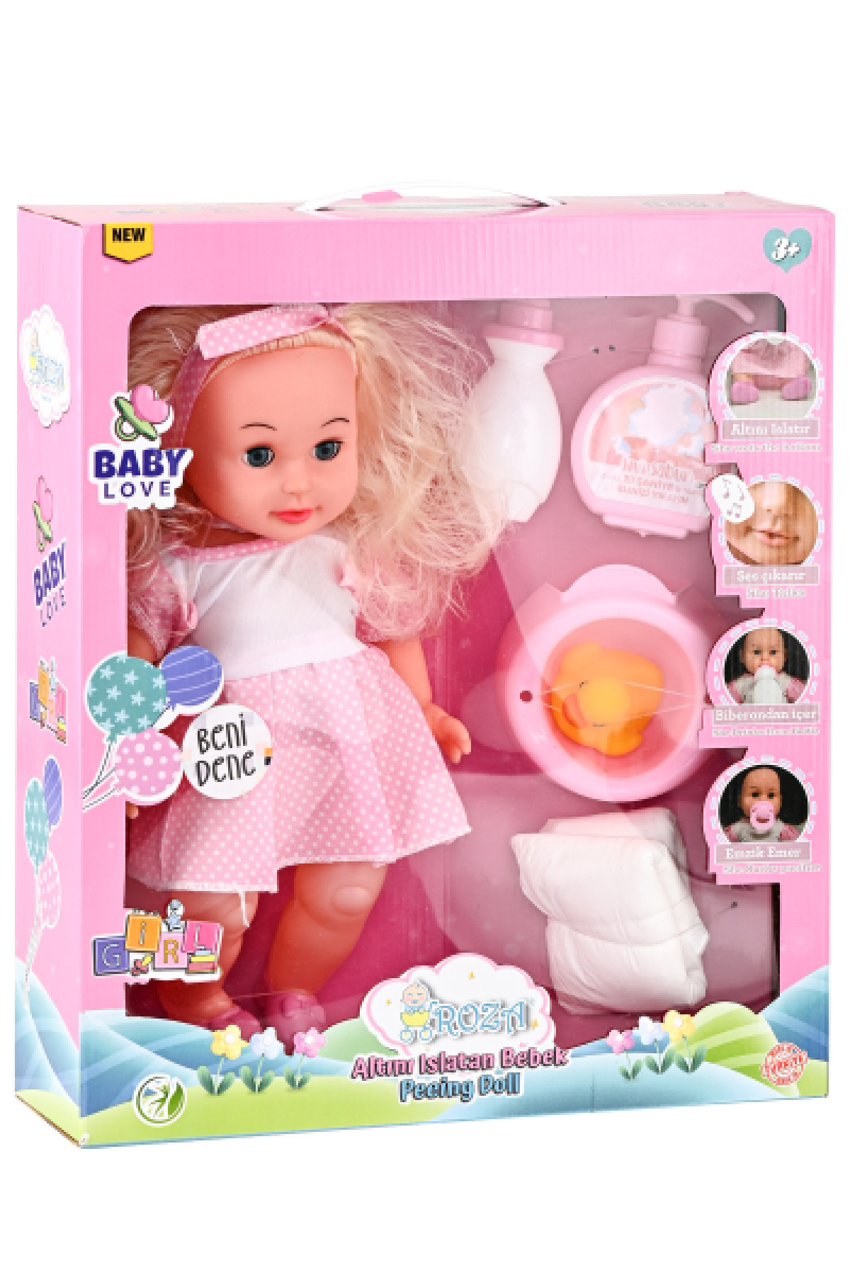 Meat Baby Wetting the Pants – 34 cm Acoustic Doll with Accessories (100% Domestic)