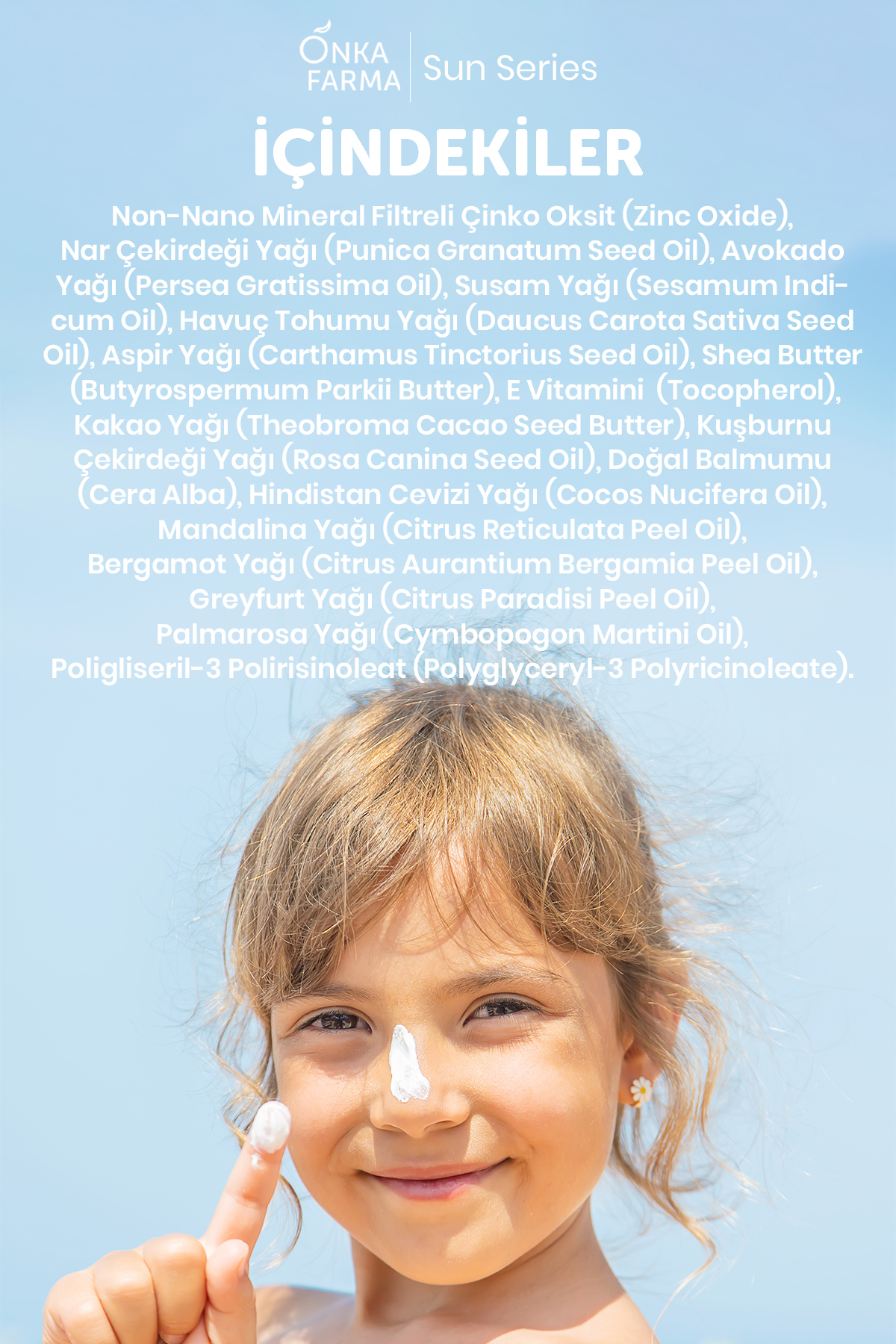 OnkaFarma Onka Farma Doğal Çocuk Güneş Kremi 50+ SPF Faktör - 2 Yaş Üzeri Kullanım - Dermotolojik Testli fotoğrafı 6 (önizleme)