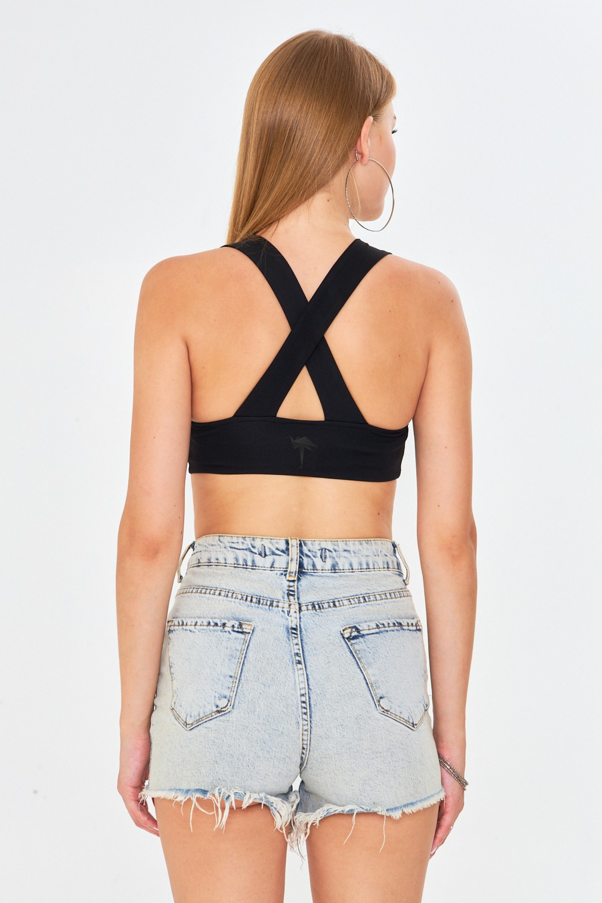 FLAMOVA KADIN SIRT ÇAPRAZ DETAYLI BASIC SPOR BRALET görsel 4
