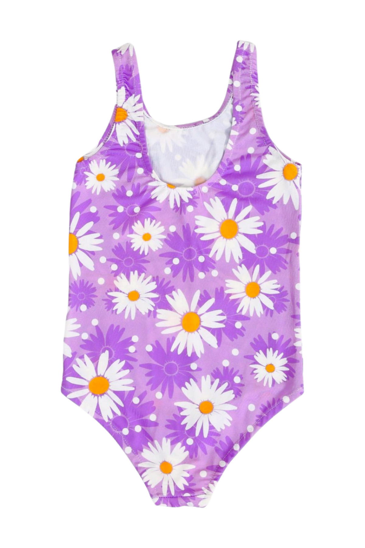 FırsatYeri Beyaz Papatyalı Mor Kız Çocuk Mayo Rahat Esnek Hızlı Kuruyan Bikini Deniz Havuz Plaj Mayosu 2-11 Yaş fotoğrafı 2 (önizleme)
