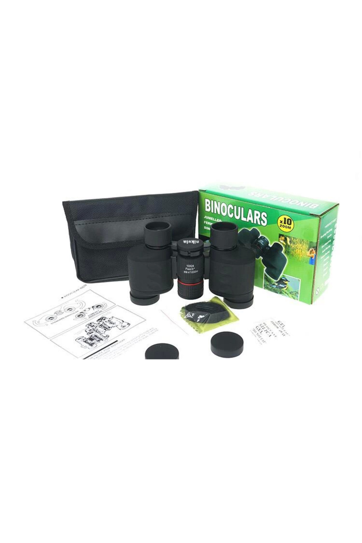 ahsun 10x24 Katlanır, Kauçuk Kaplamalı Orta Boy El Dürbünü 1000m/76m - Lisinya