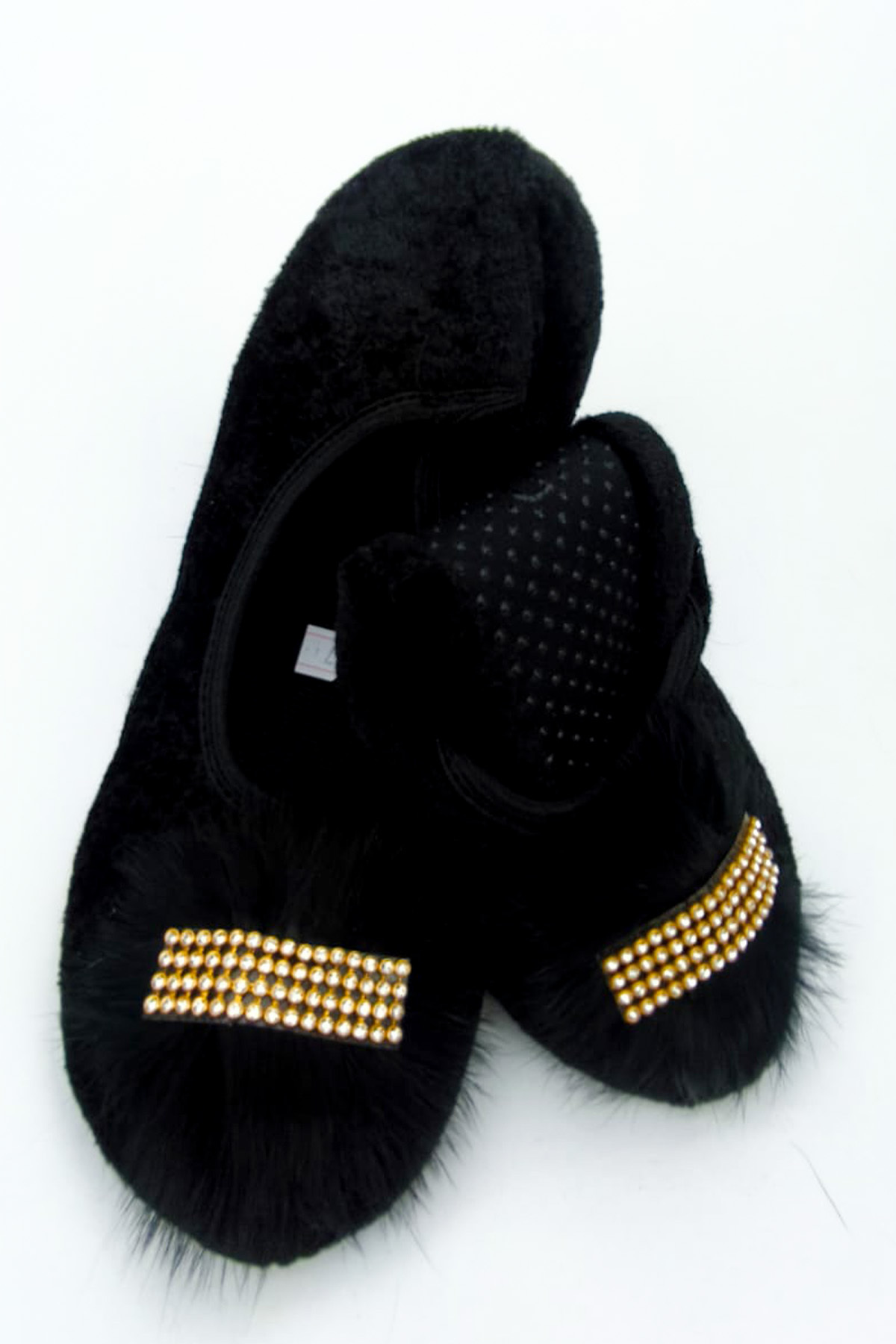 CEYDA SHOES Süslü Kadife Ev,hac, Umre Babeti, Hediye, Günlük Babet,tüylü Babet, Panduf, Patik, Gösteri Pisi Pisi görsel 5