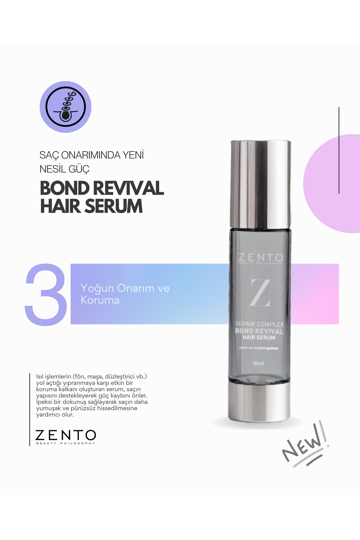 ZENTO Repaır Comlex Bond Revıval Haır Serum 50 ml - Fiyatı, Yorumları