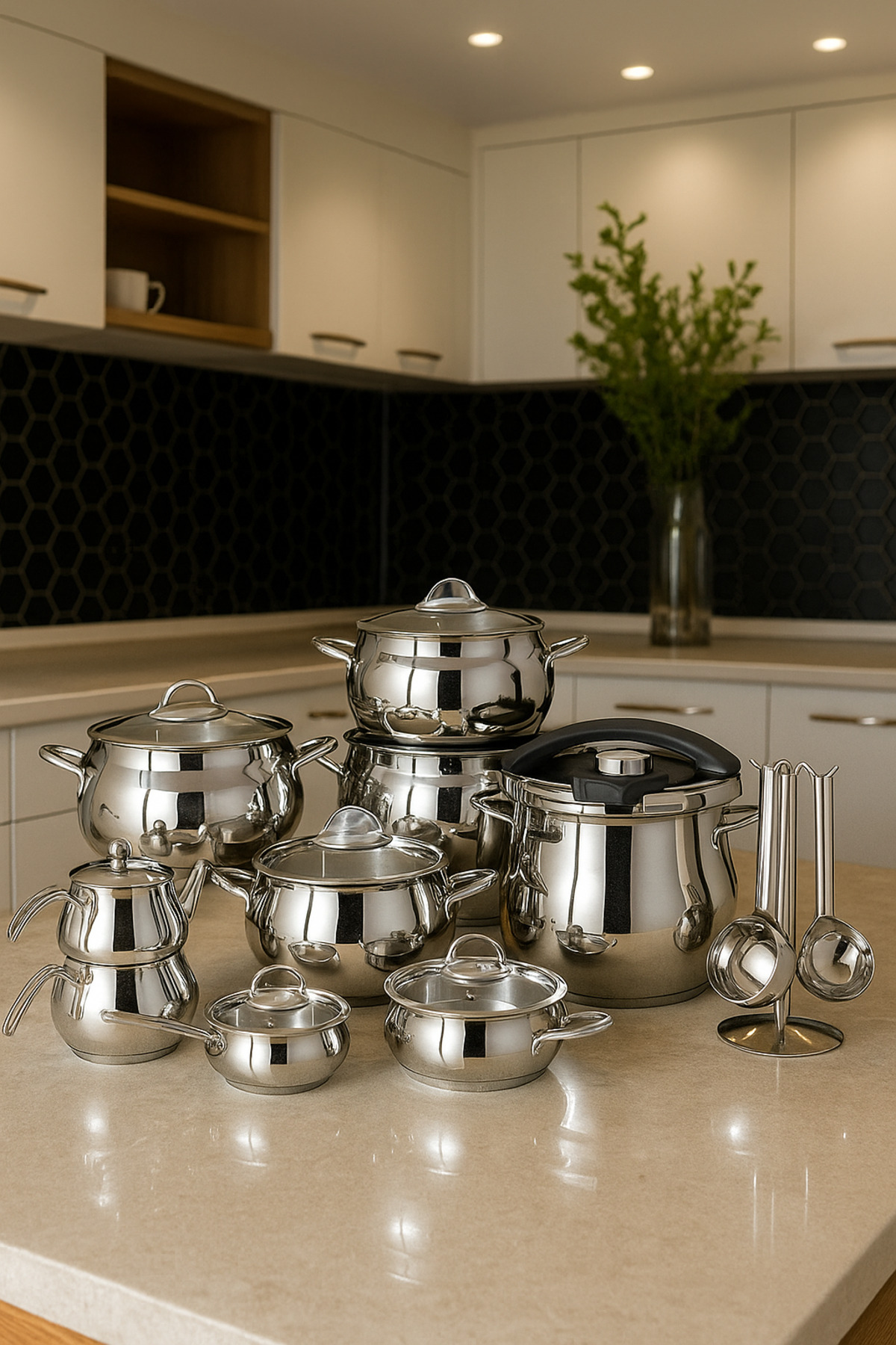 COCİNERO Cocinero 1029 Sade Küre Çelik 22 Parça Hiper Set - Fiyatı