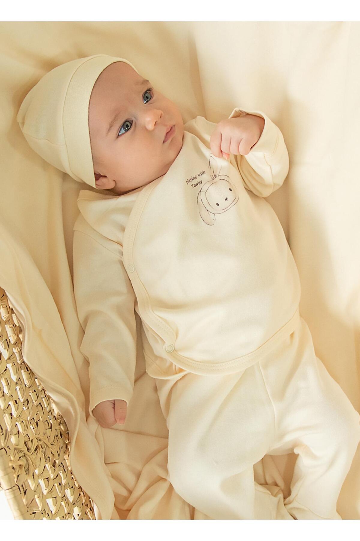 kitikate Organik Tawky 14'lü Hastane Çıkış Seti Natural fotoğrafı 6 (önizleme)