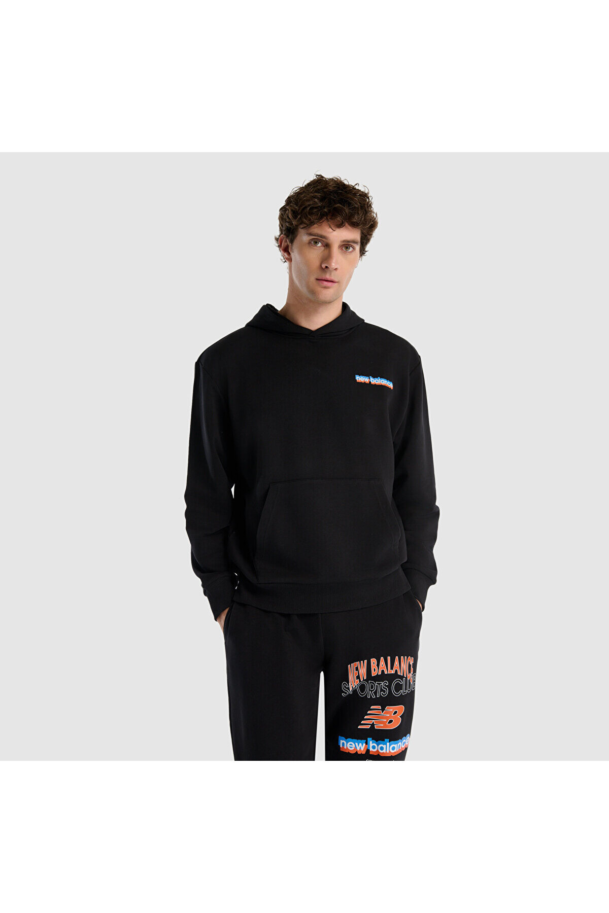 سویشرت مردانه مشکی MNH1533 نیو بالانس سویشرت New Balance