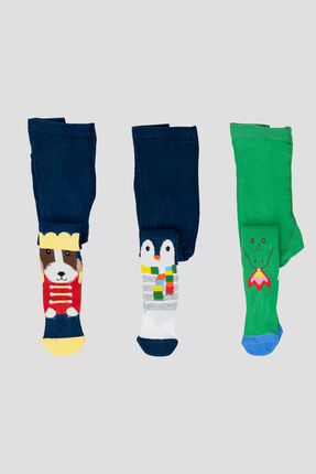 Defne Baby 3’lü Hayvan Desenli Pamuklu Erkek Bebek ve Çocuk Külotlu Çorap