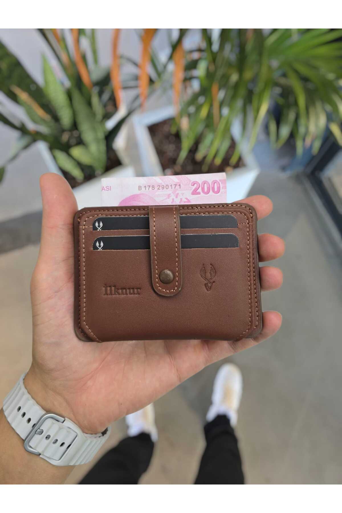 VİSSO  8600 Hakiki Deri Çıtçıtlı Kartlık Kimlik Bölmeli Kişiye Özel Bay Çanta KAHVE NAPA - Görsel 3