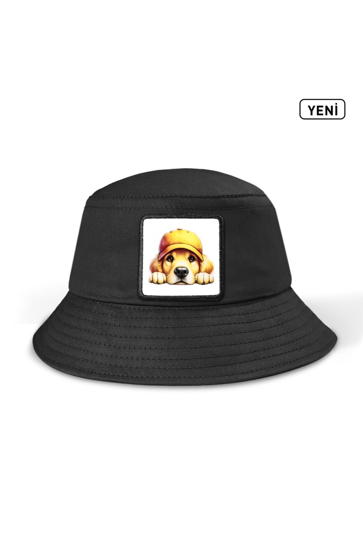 Bucket Black Hat with Dog Logo