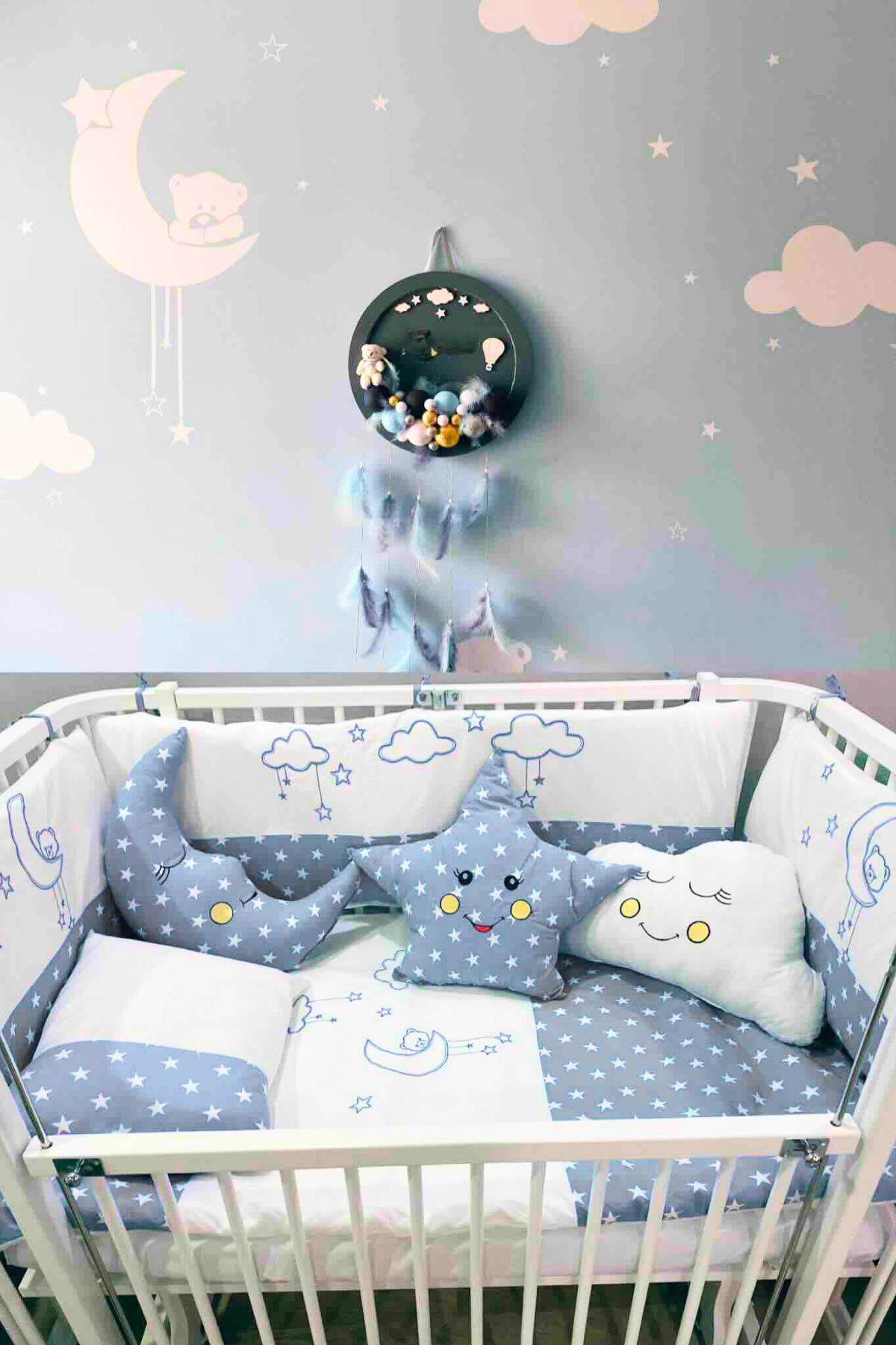 Kista Baby Bebek Uyku Seti Nevresim Takımı 80x130 Cloudy Mavi fotoğrafı 5 (önizleme)