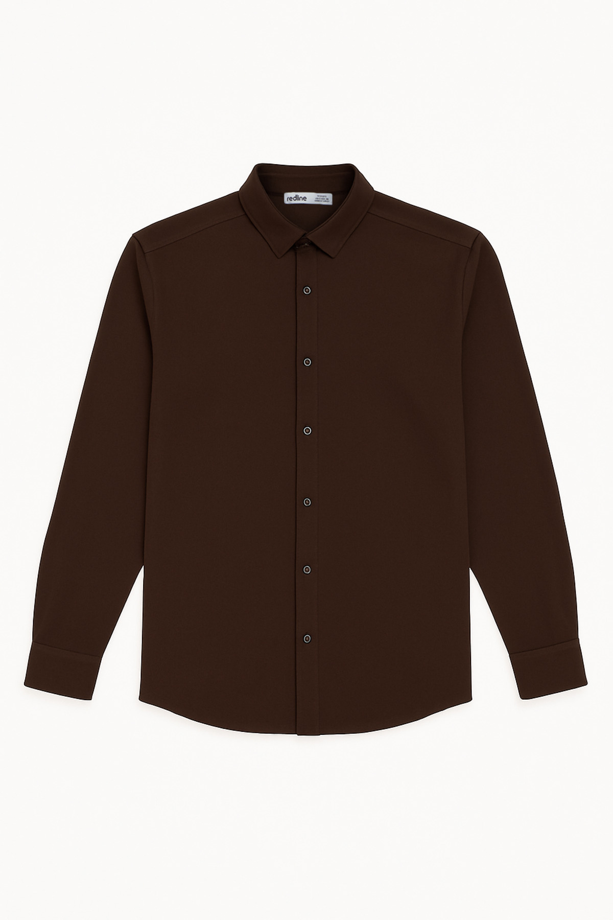 Redline  Flex Slim Fit Yumuşak Kolay Ütü Nefes Alan Erkek Gömlek Kahverengi - Görsel 3