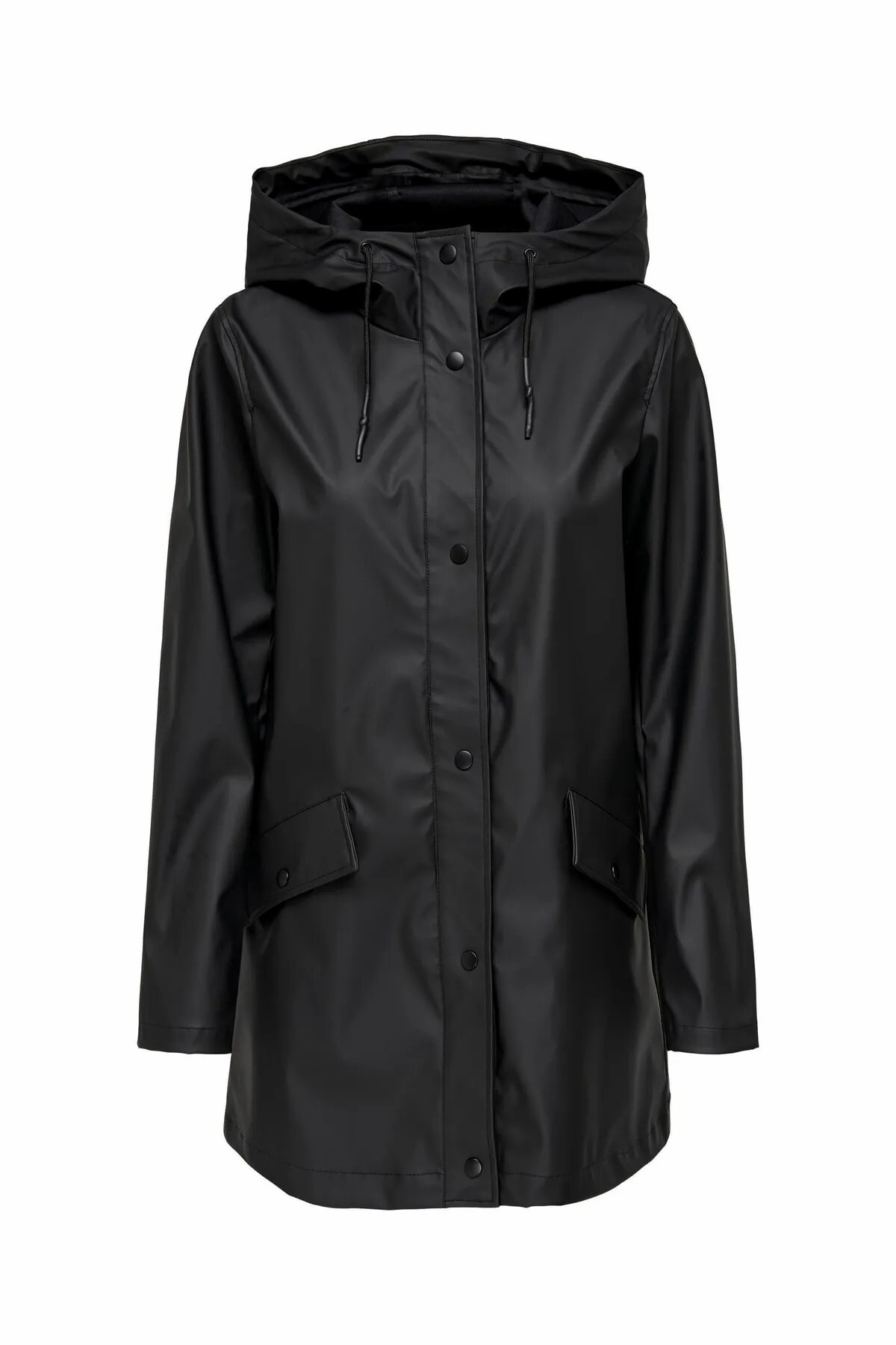 ONLY Kadin Siyah Onlelisa Raincoat Otw Noos Mont 15261734-Black görsel 6