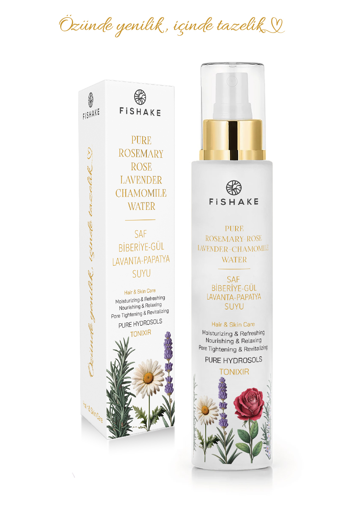 Tonixir Biberiye- Lavanta- Papatya Suyu- Gül Mayası %100 Saf ve Doğal Özel Formül Mix Hidrosol 100Ml — MİX TONİK — تصویر 3 از 3