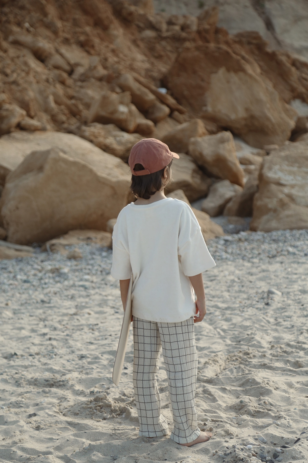 DoDo'S Baby Krem Renk Kareli Müslin Kız,Erkek Bebek,Çocuk Pantolonu – Rahat Kalıp, Doğal Kumaş fotoğrafı 6 (önizleme)